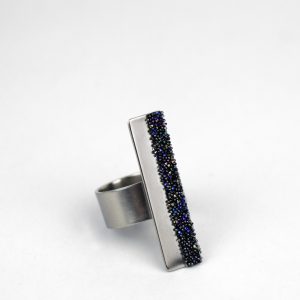 Bague Rectangulaire Plaqué Argent