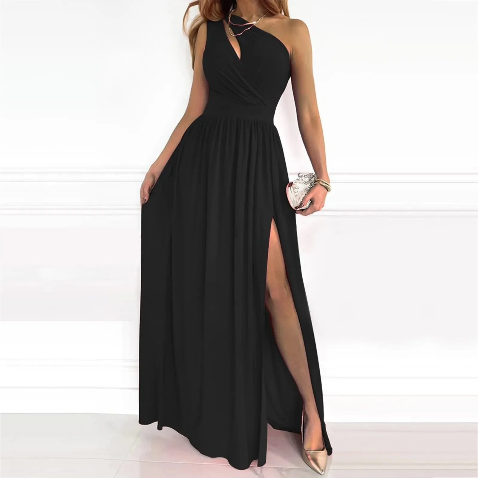 Ludivine - Robe Asymétrique Avec Fente Haute Et Allure Luxueuse – Image 6