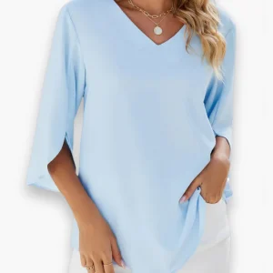 Blouse élégante femme | Col en V