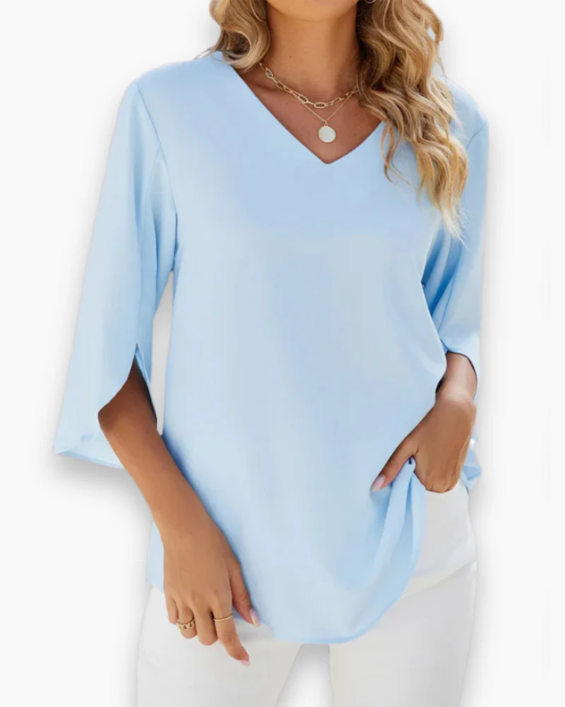 Blouse élégante femme | Col en V – Image 2