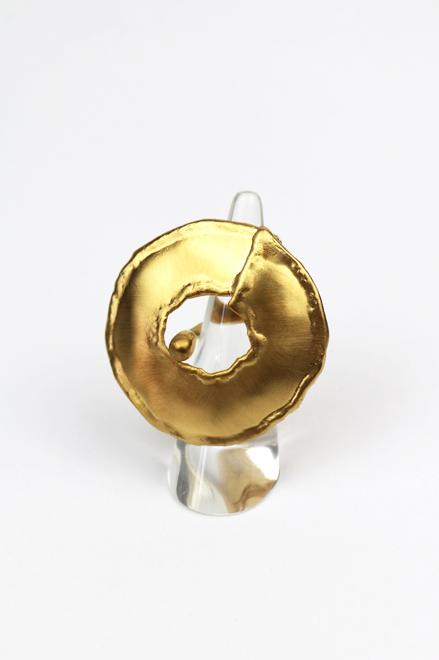 Bague disc plaqué or