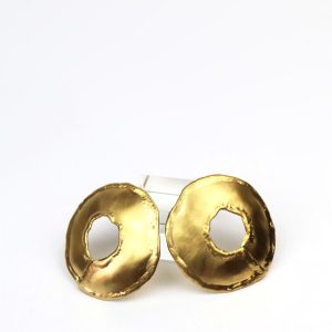 Boucles d’oreilles discs plaqué or