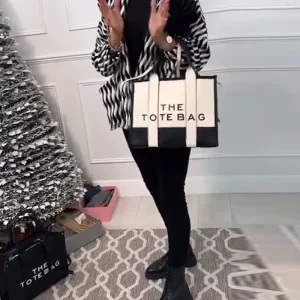 Justine - Sac Fourre-Tout Tendance Avec Coutures Bicolores