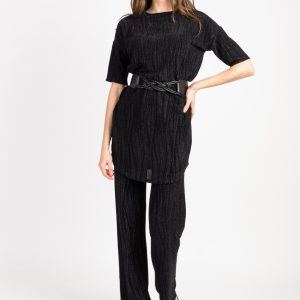 Tunique Manches courtes Lurex Noir