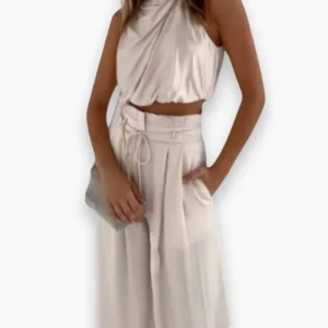 Ensemble chic noué sans manches pour femme | Léger et flatteur
