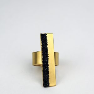 Bague rectangulaire plaqué or