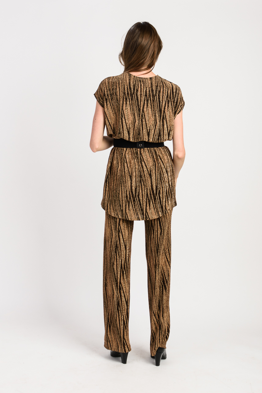 Tunique Ample en jersey lurex doré – Image 4