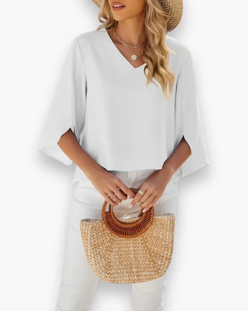 Blouse élégante femme | Col en V – Image 5