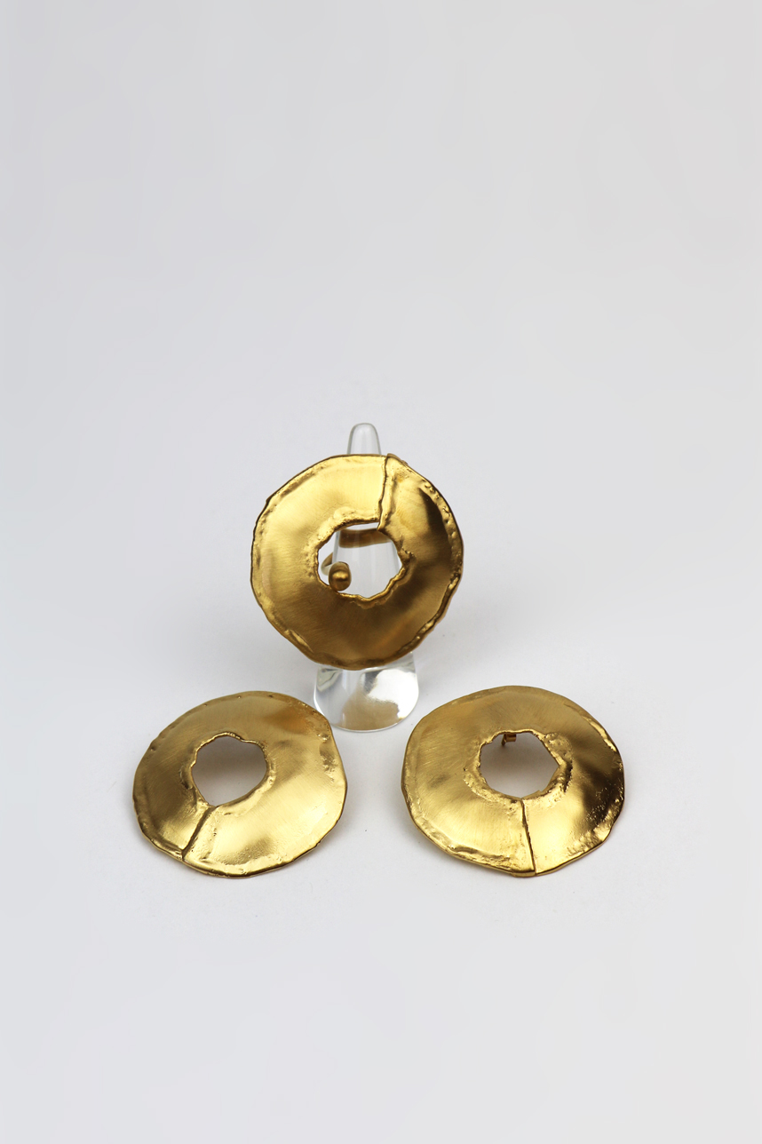 Bague disc plaqué or – Image 5