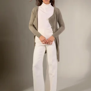 ABIGAIL veste longue army 100% cachemire