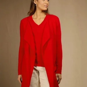 ABIGAIL veste longue carmin 100% cachemire