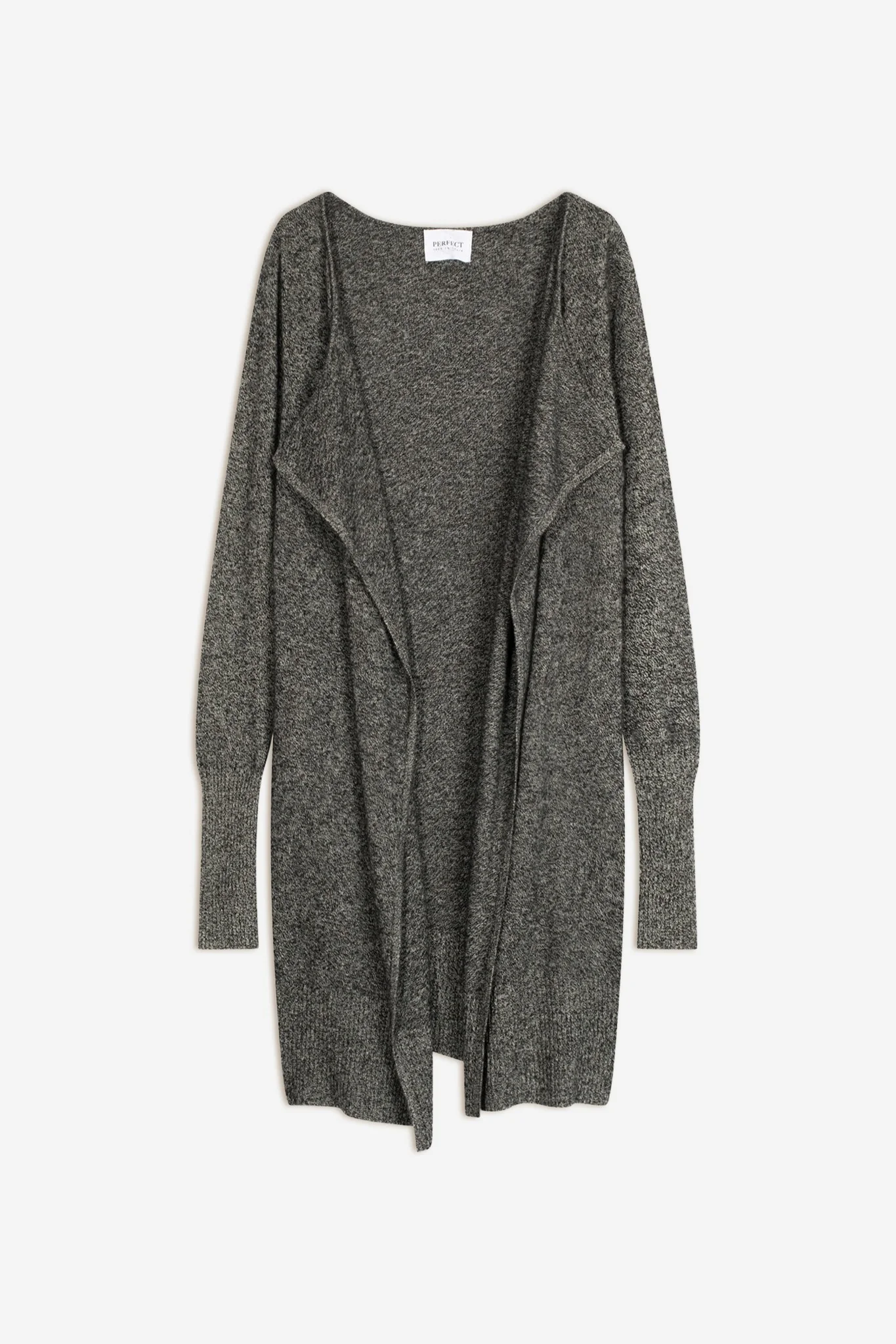 ABIGAIL veste longue noir/blanc 100% cachemire – Image 8