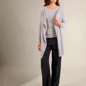 ABIGAIL veste longue nuage chiné 100% cachemire