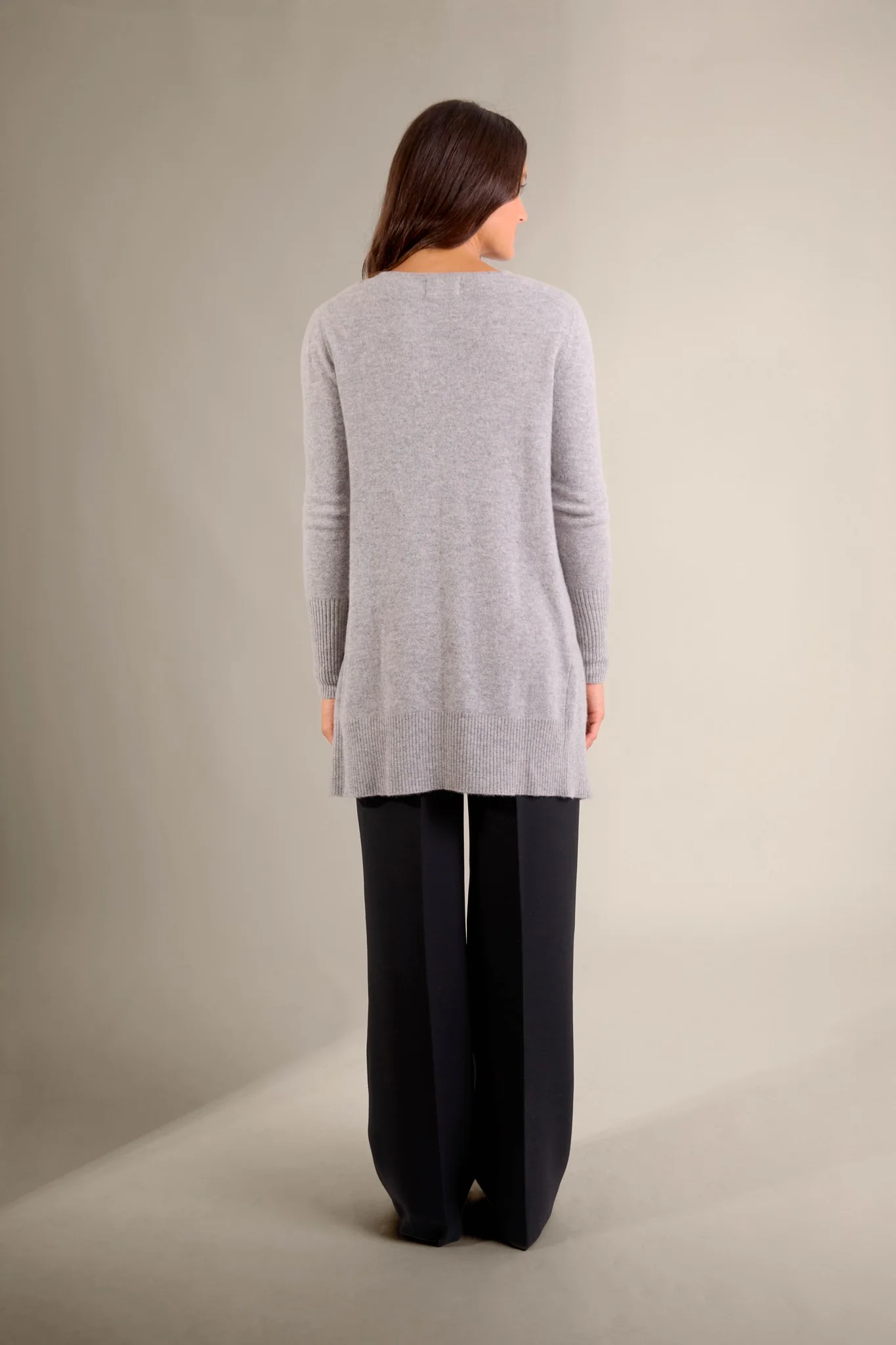 ABIGAIL veste longue nuage chiné 100% cachemire – Image 4