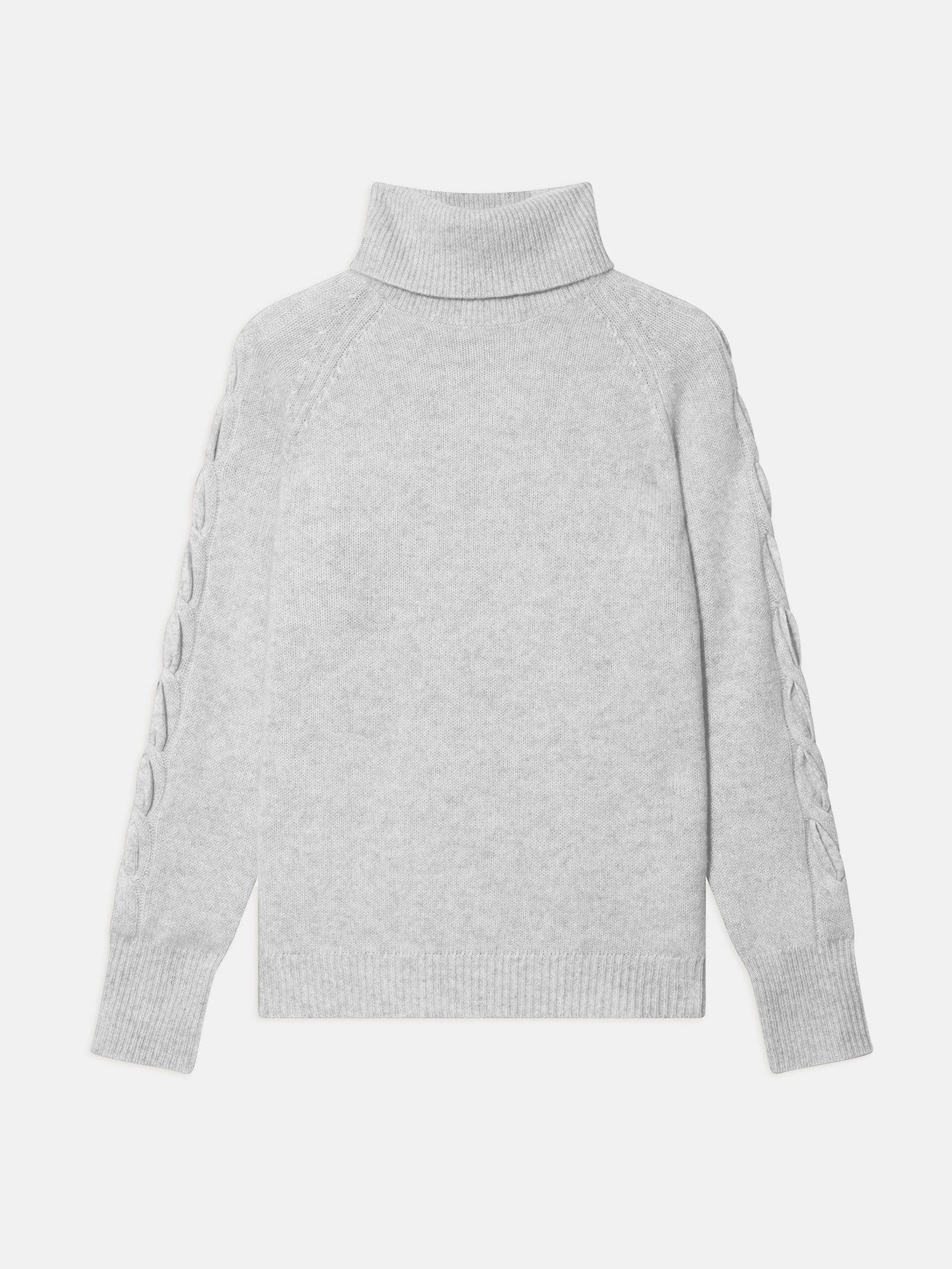 ALBANY pull col roulé 4 fils gris perle chiné 100% cachemire – Image 8