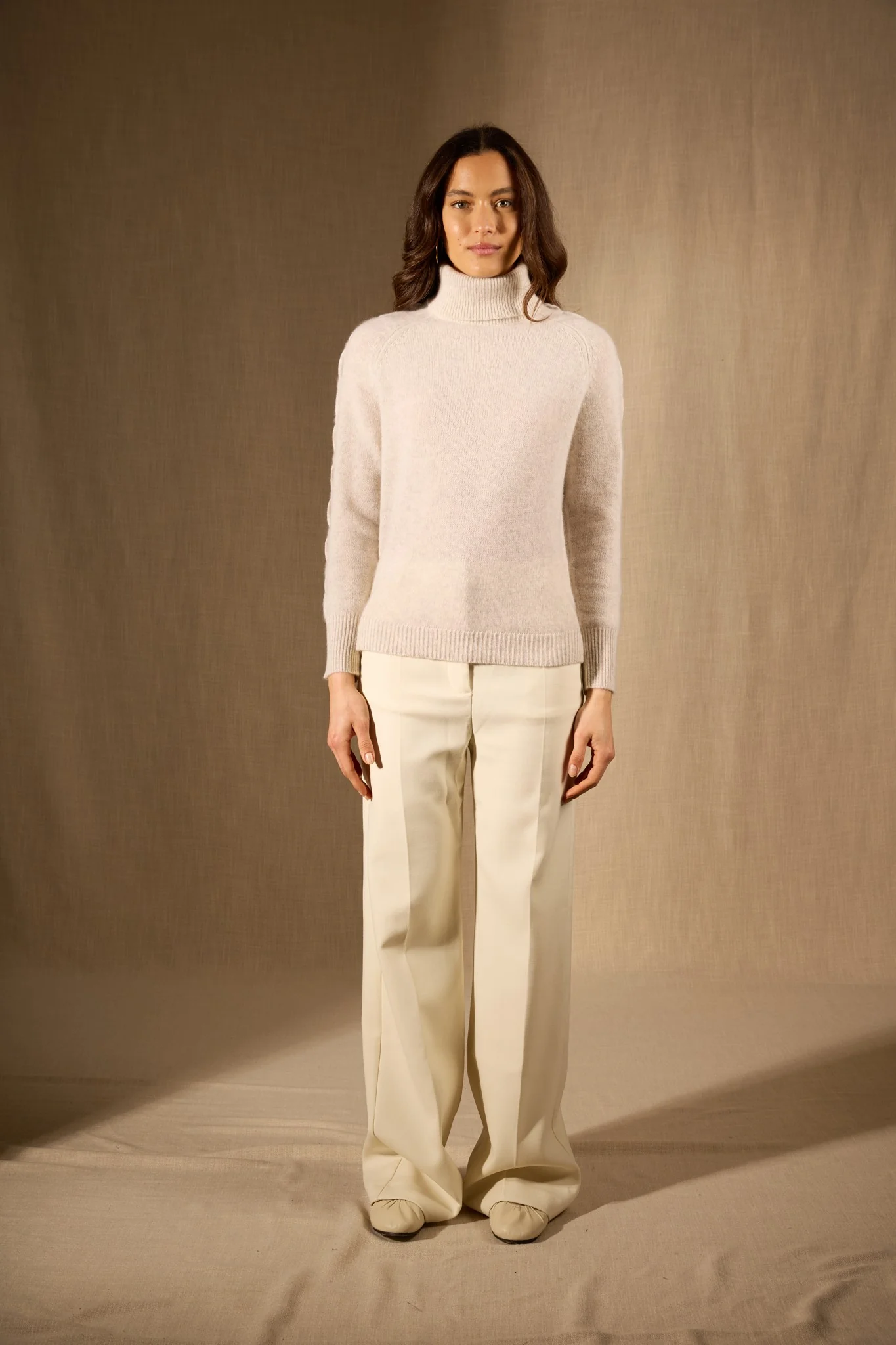 ALBANY pull col roulé 4 fils gris perle chiné 100% cachemire – Image 6