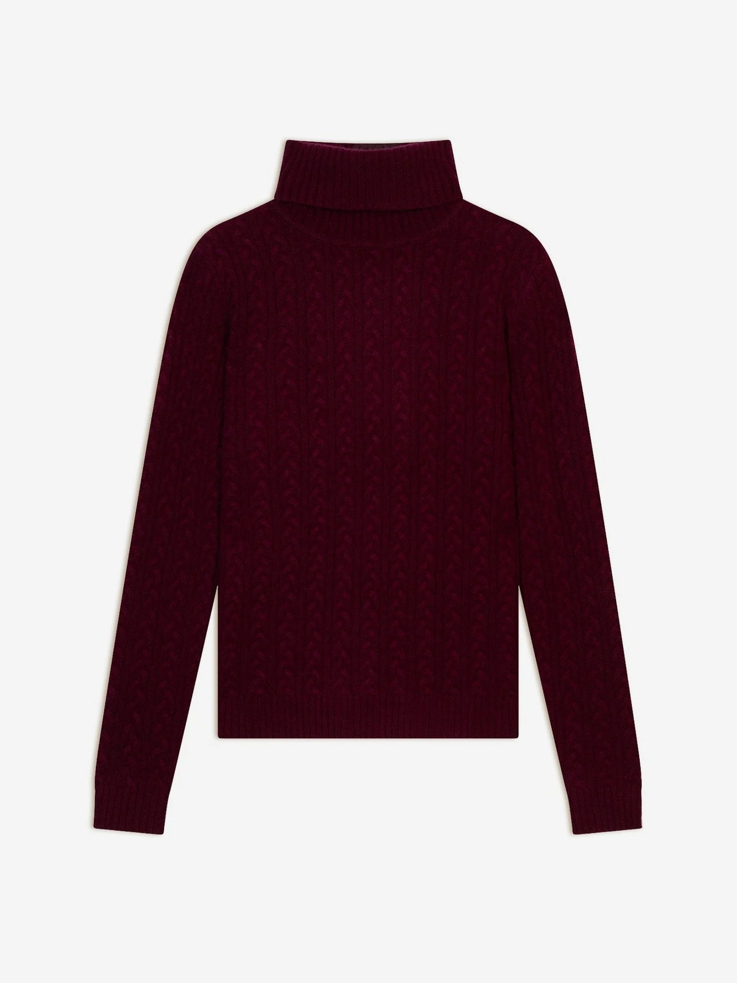 AMELIA pull col roulé 4 fils bordeaux 100% cachemire – Image 6