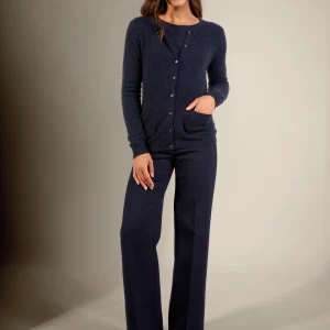 AMY cardigan col rond caviar 100% cachemire