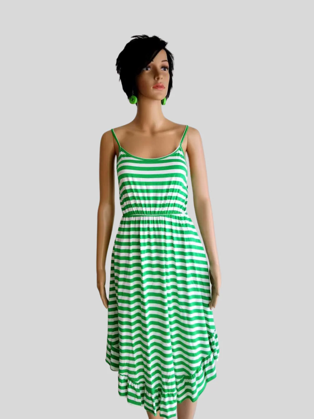 Robe à rayures VERTE femme – Image 6