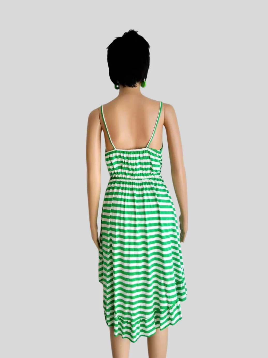 Robe à rayures VERTE femme – Image 8