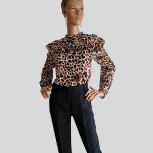Blouse léopard à nouer femme