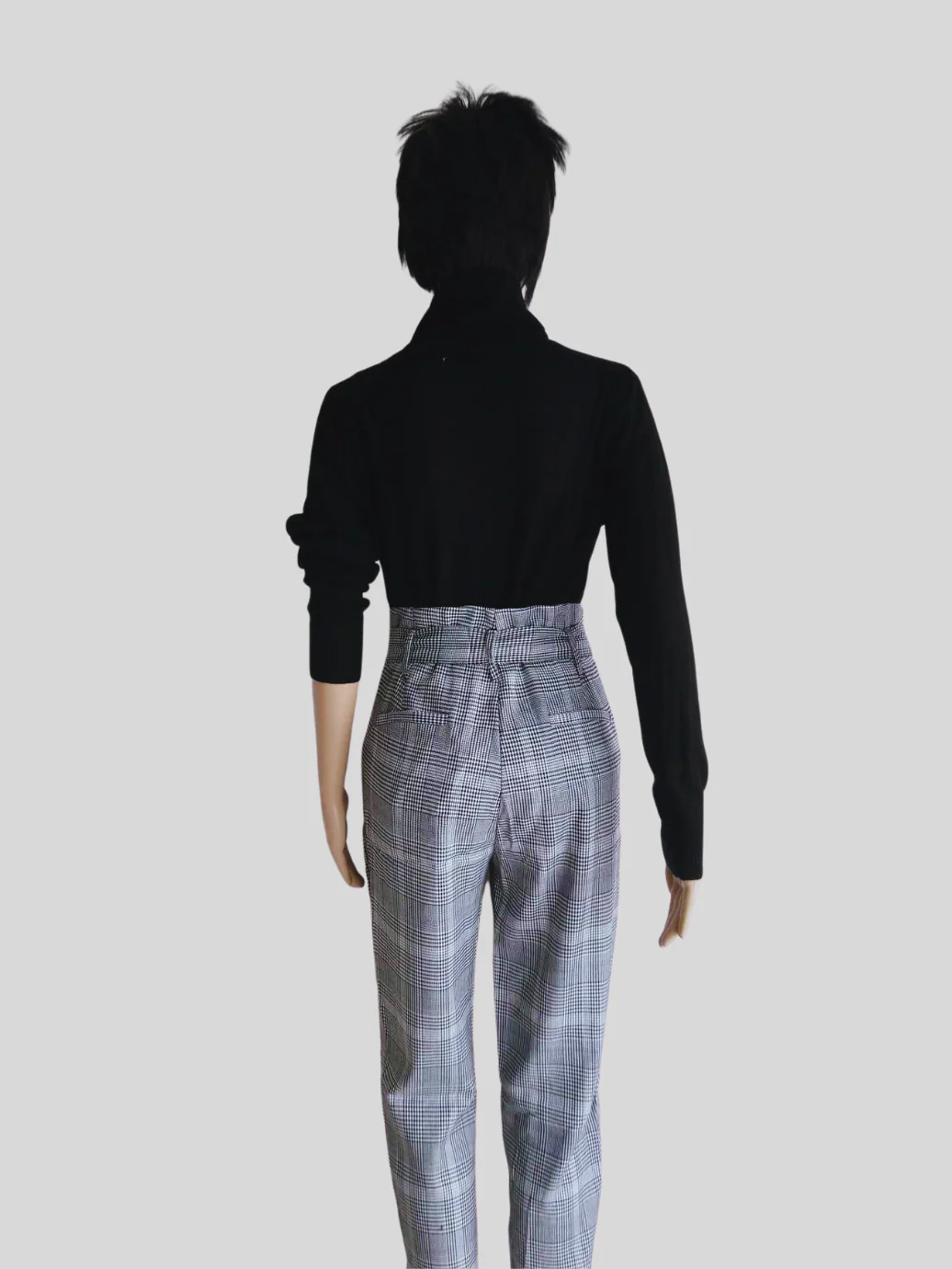 Pantalon GRIS à pinces taille haute – Image 4