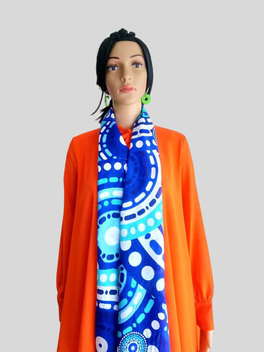 Foulard BLEU ÉLECTRIQUE imprimé – Image 2