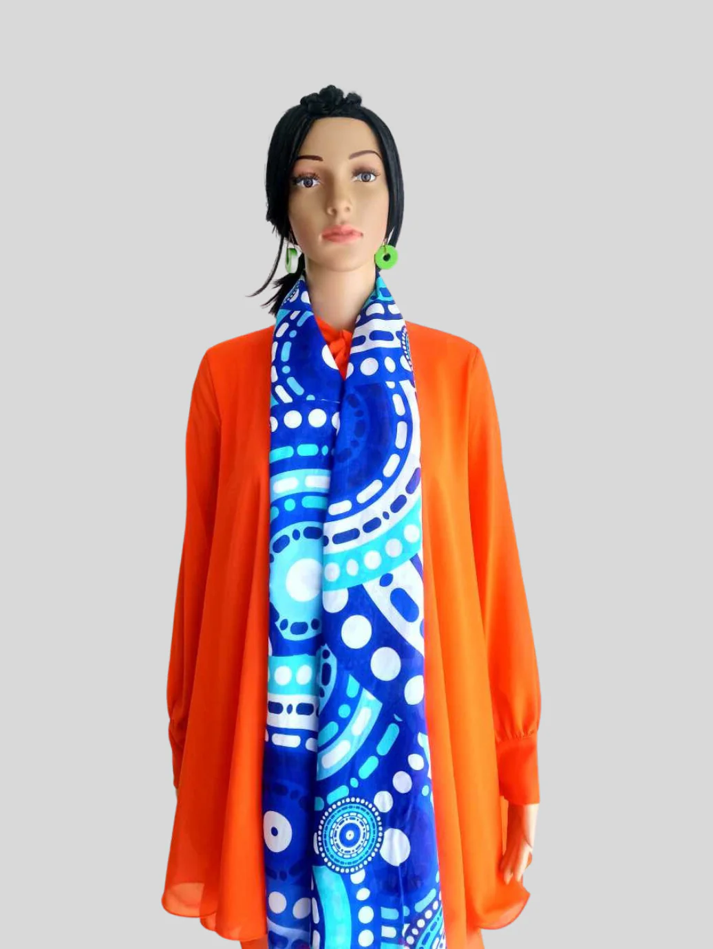 Foulard BLEU ÉLECTRIQUE imprimé – Image 3