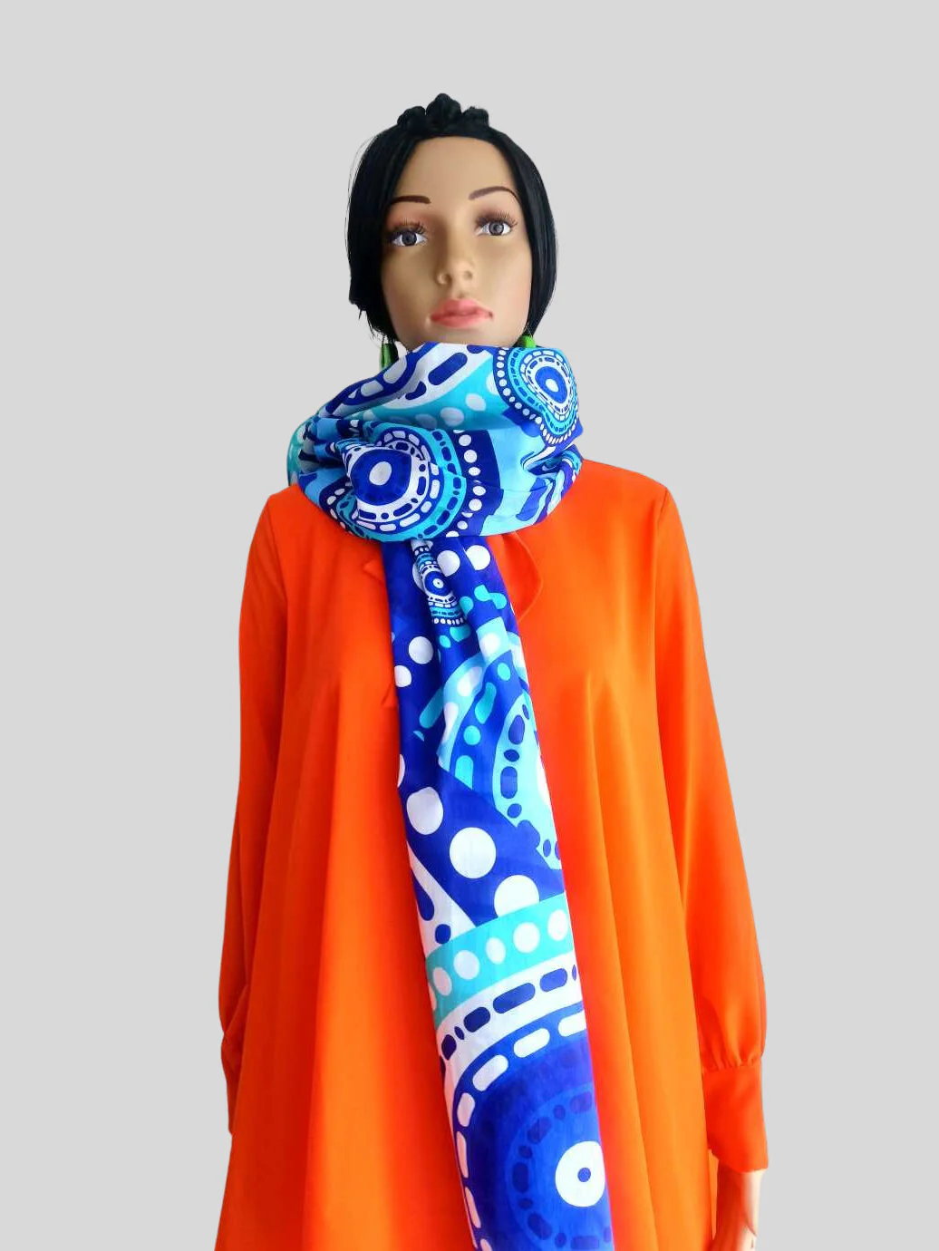Foulard BLEU ÉLECTRIQUE imprimé – Image 4