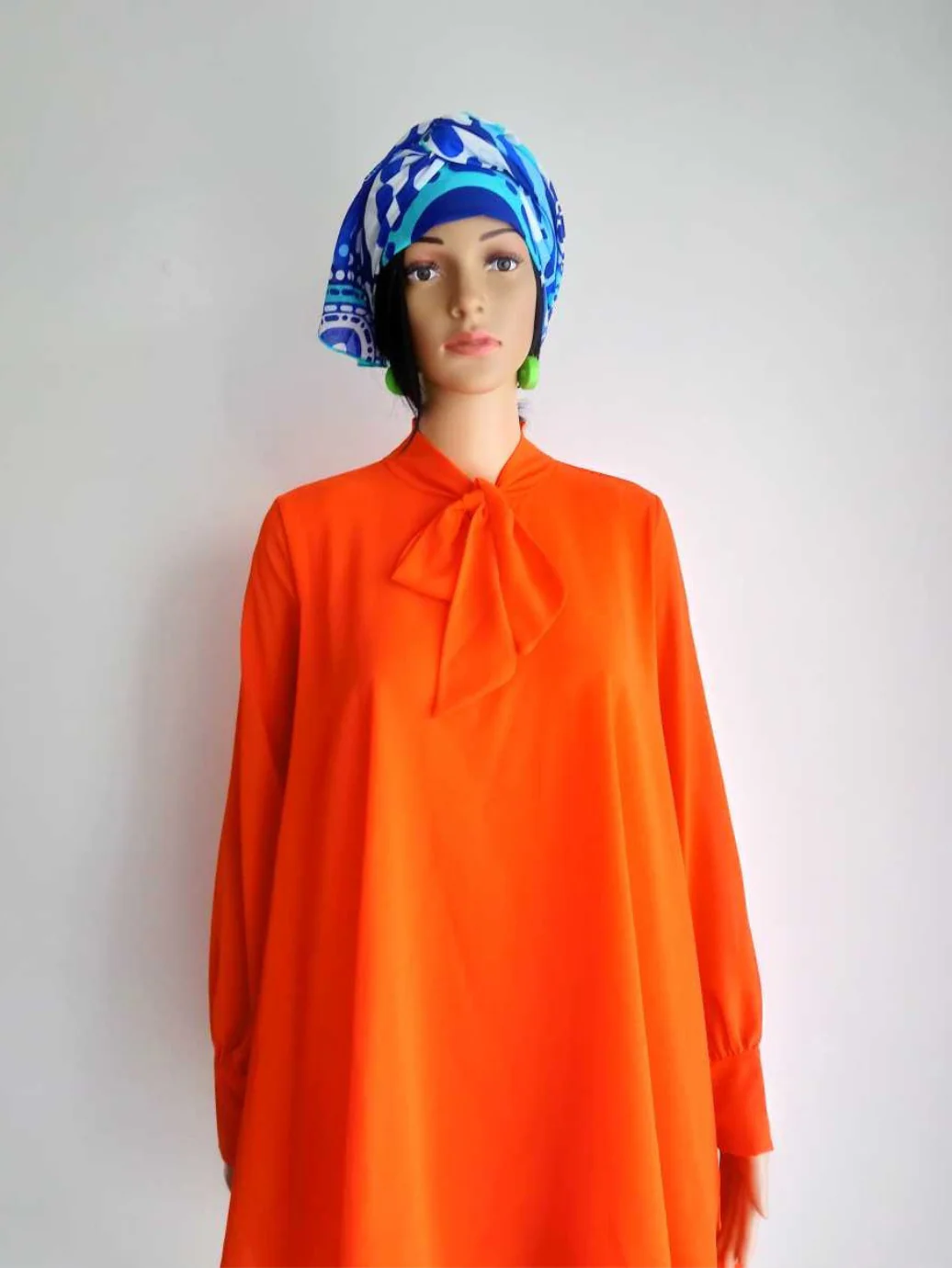 Foulard BLEU ÉLECTRIQUE imprimé – Image 6