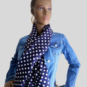 Foulard BLEU MARINE à pois