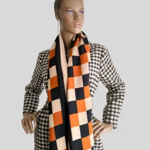 Foulard MARRON imprimé à carreaux