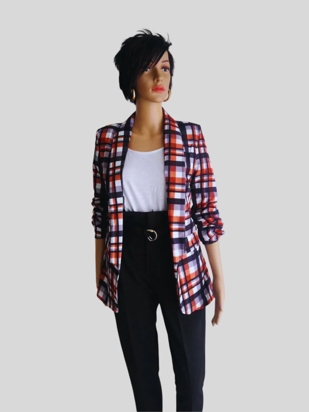 Blazer MARRON à manches froncées – Image 3