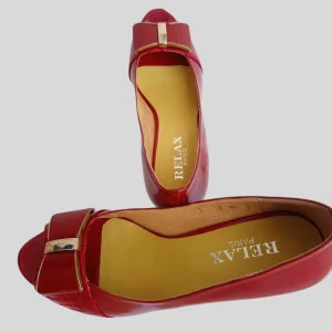 Escarpins à plateforme en vernis ROUGE