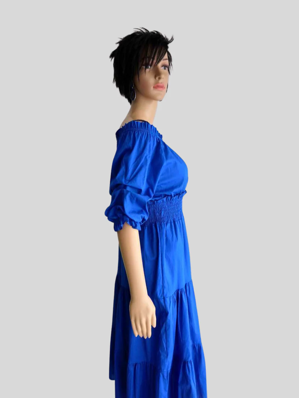 Robe BLEU ÉLECTRIQUE à volants femme – Image 3