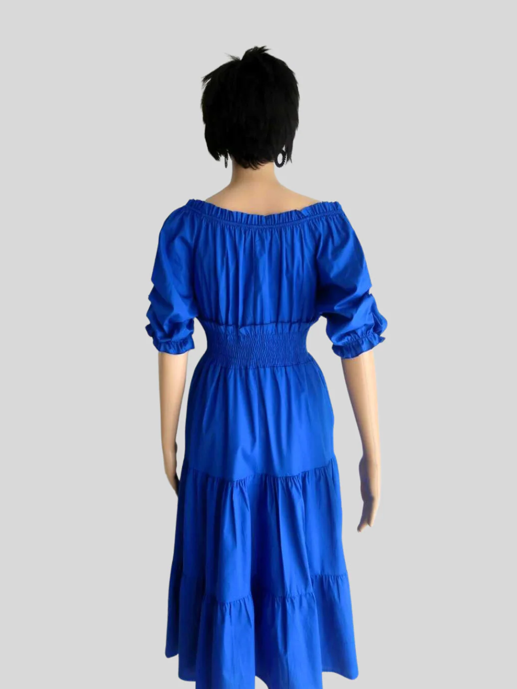 Robe BLEU ÉLECTRIQUE à volants femme – Image 4