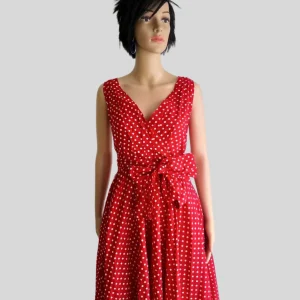 Robe ROUGE imprimée à pois