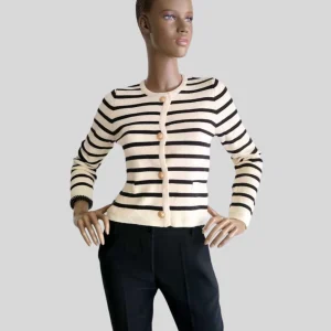 Cardigan BEIGE à rayures