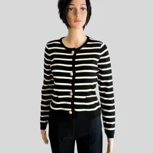 Cardigan NOIR à rayures