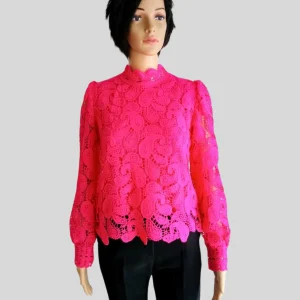 Blouse ROSE FUCHSIA en dentelle