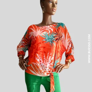 Blouse ORANGE imprimée à fleurs