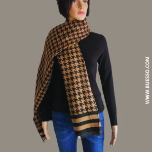 Écharpe pied de poule MARRON