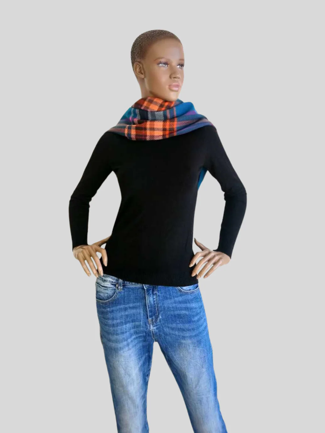 Écharpe BLEUE à carreaux – Image 5