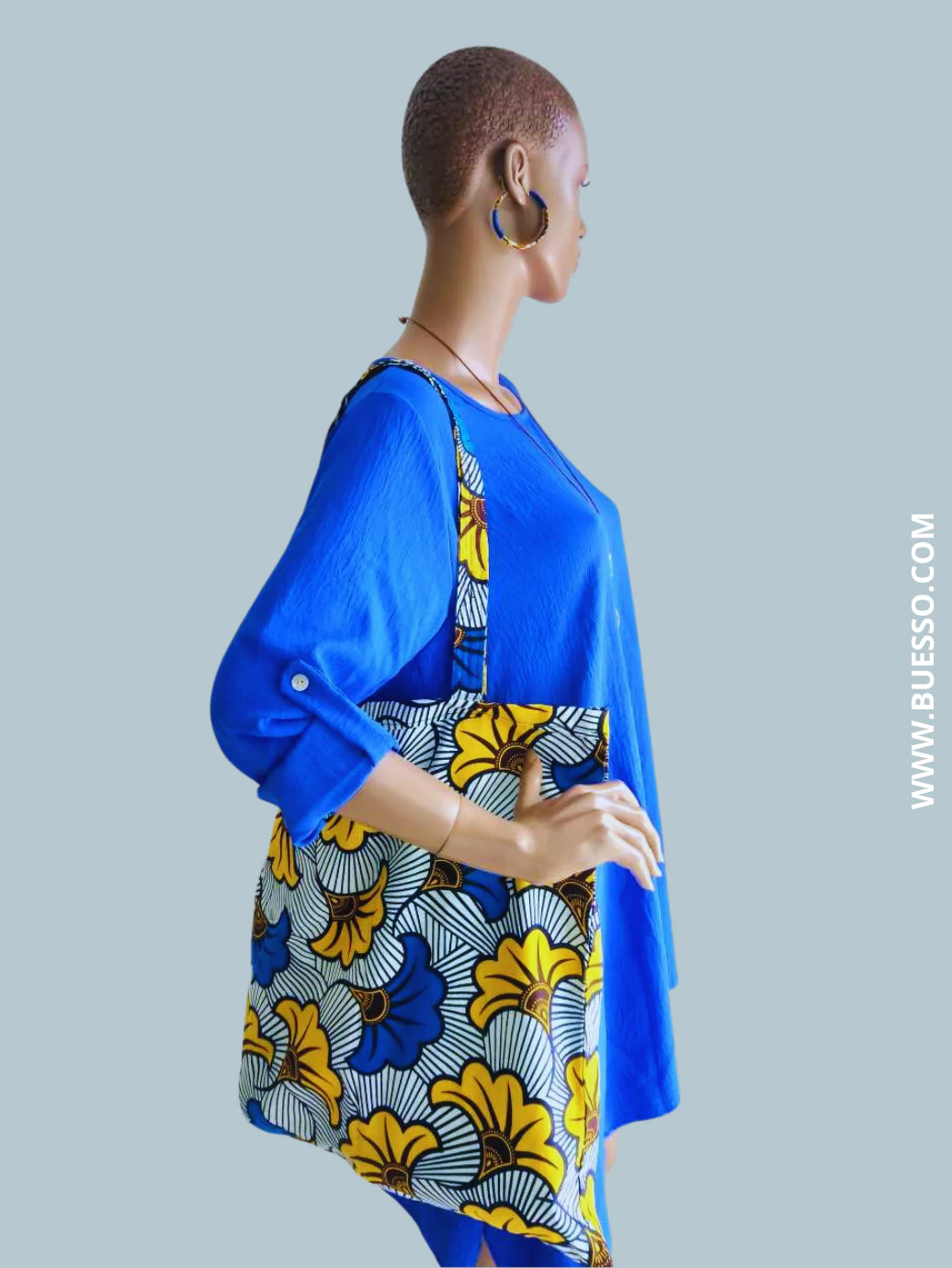 Robe BLEUE ÉLECTRIQUE avec collier intégré – Image 4