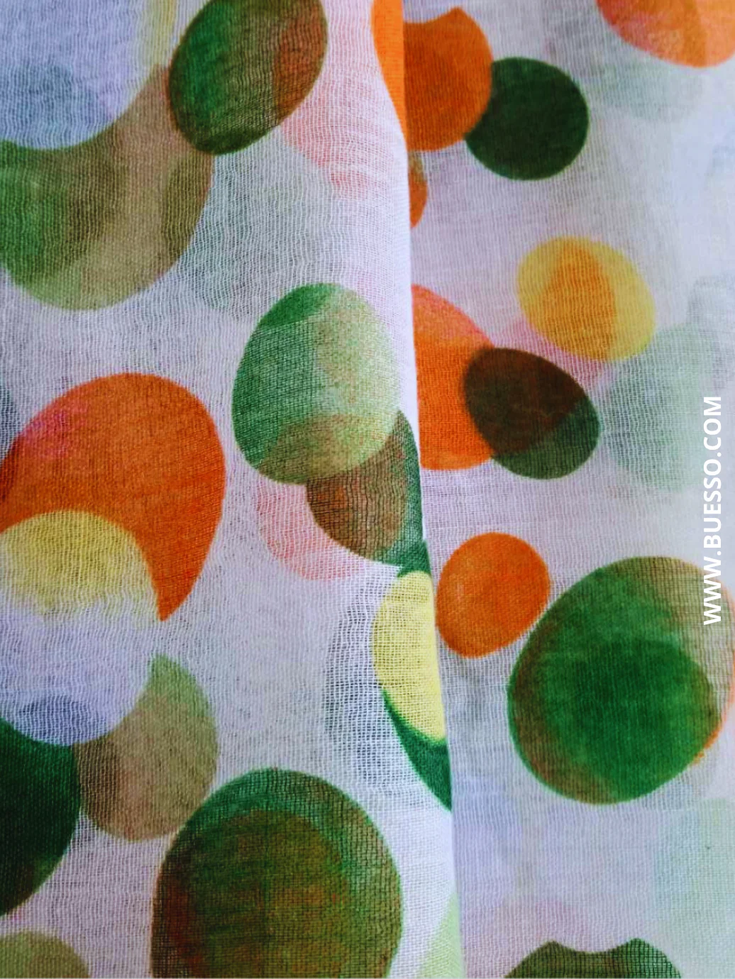 Foulard imprimé à pois VERT & ORANGE – Image 5