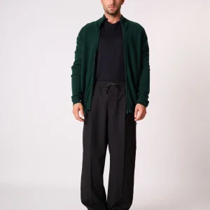 CODY gilet zippé col montant cyprès 100% cachemire