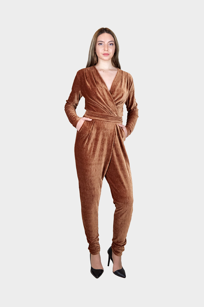 Combinaison en velours à effet drapé – Image 3