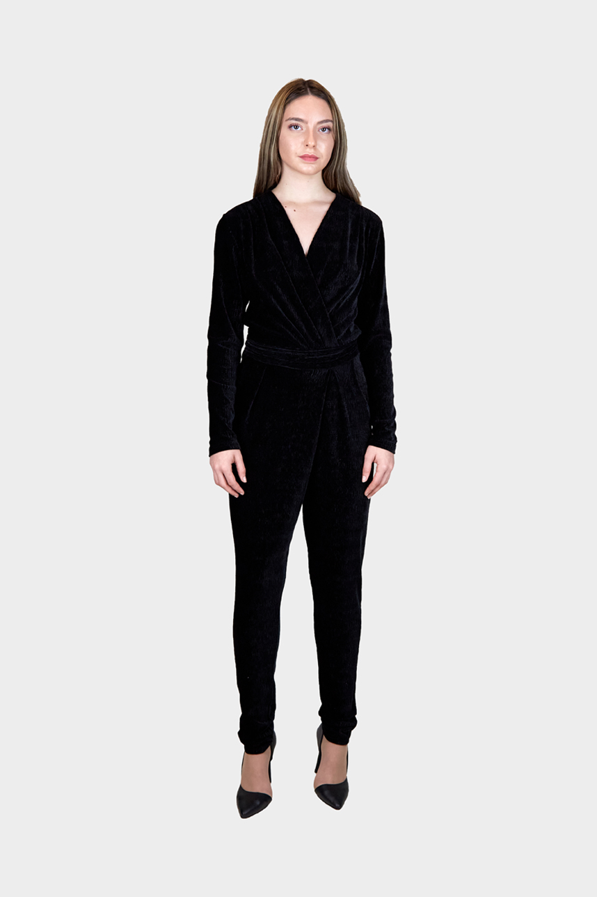 Combinaison en velours à effet drapé – Image 4