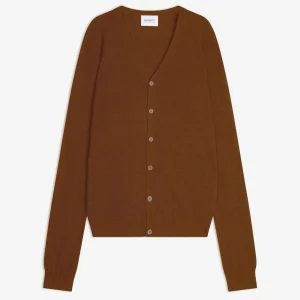 ERROL cardigan col v chataigne 100% cachemire