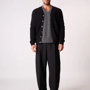 ERROL cardigan col v noir 100% cachemire